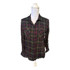 Harper Heritage Green & Blue Button Down Shirt Size S NWT